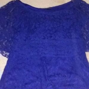 Blue lacy top